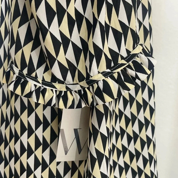 Worthington women’s size xl short sleeve geometric black white print career top - Picture 6 of 9